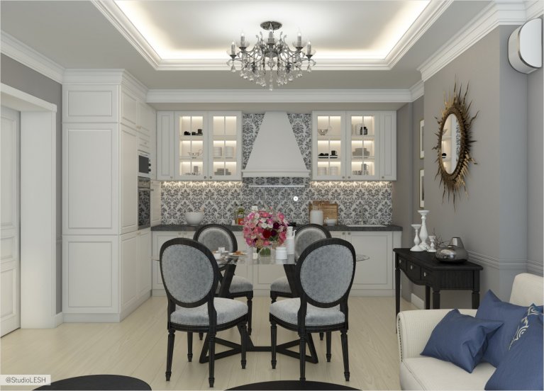 Дизайн интерьера кухни в классическом стиле 