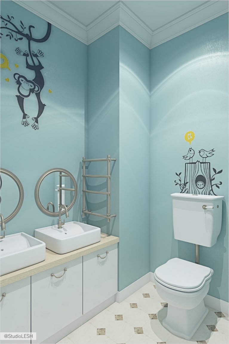 Дизайн проект детского санузла 