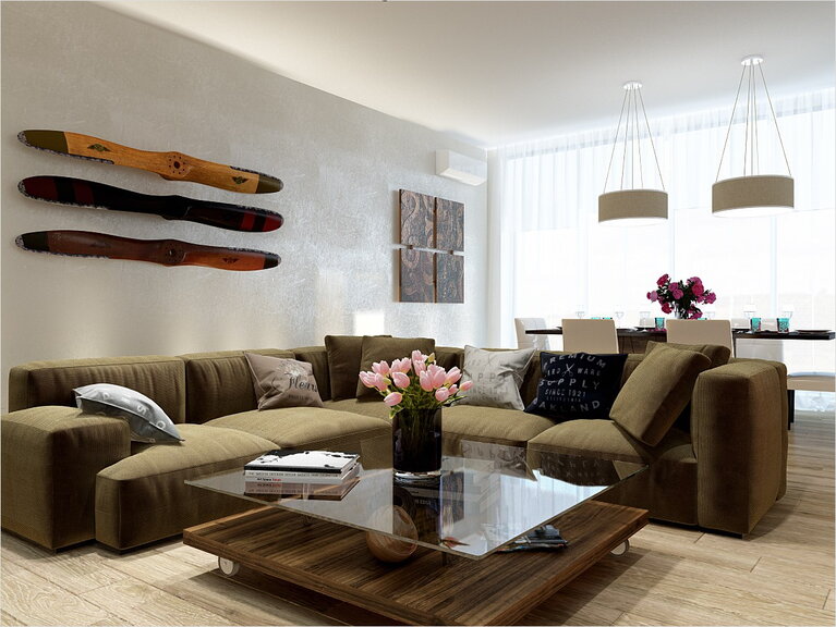 Дизайн проект гостиной в загородном доме