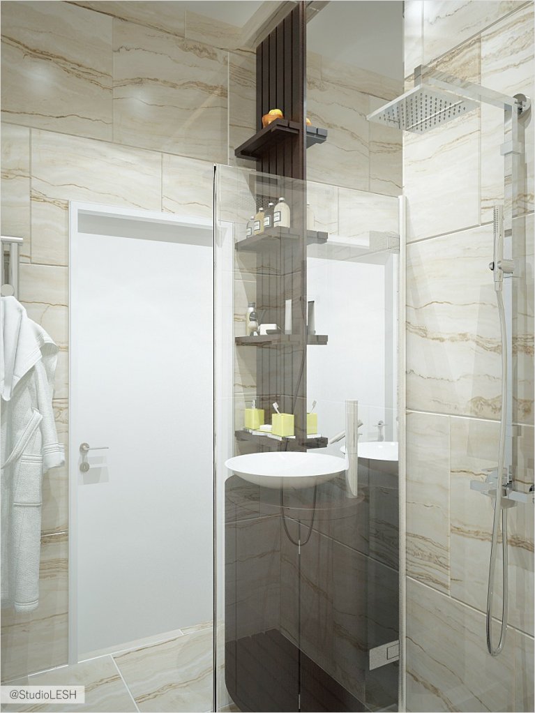 Интерьер туалета в загородном доме 