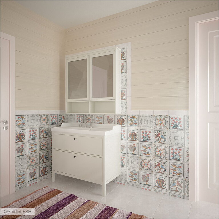 Раковина в загородном доме стиль прованс 