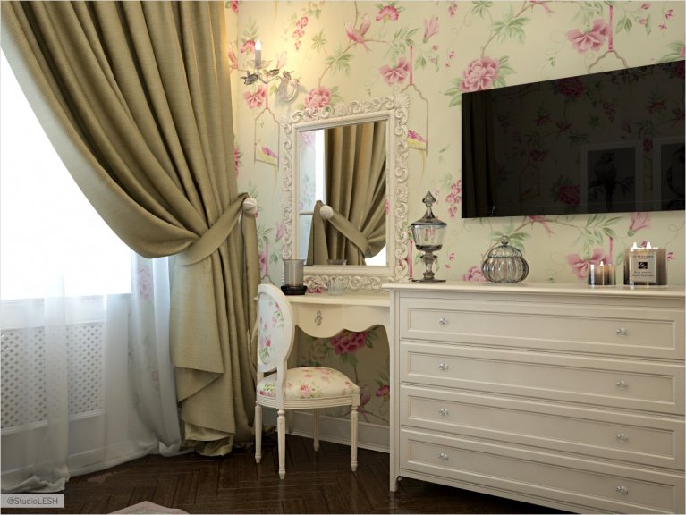 Дизайн проект гостевой комнаты, будуар