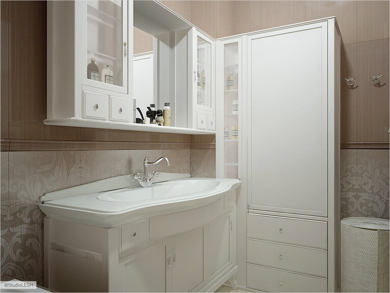 Дизайн интерьера раковины в классическом стиле 