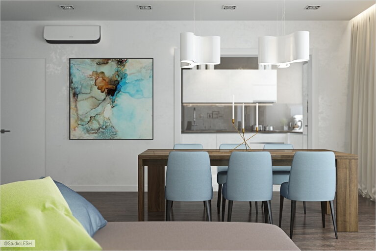 Кухня, дизайн интерьера, обеденный стол 