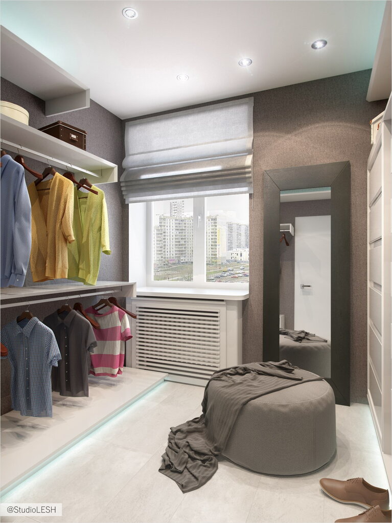 Оформление комнаты для одежды 