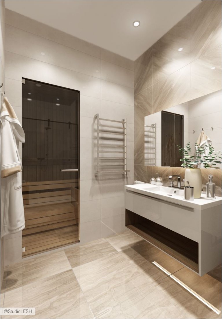 Оформление ванной комнаты кафелем 