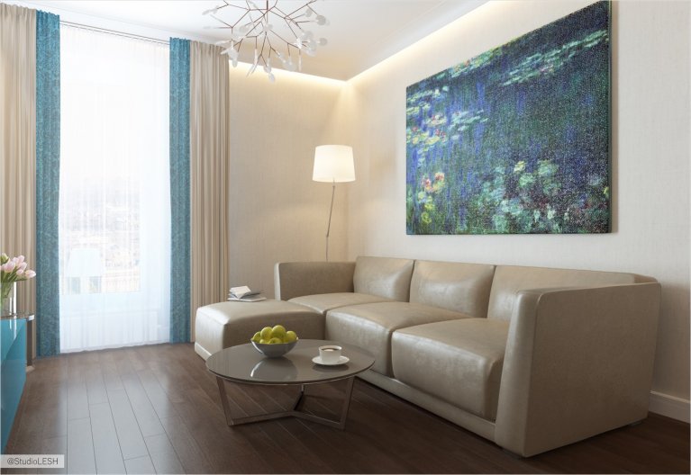 светлый кожаный диван