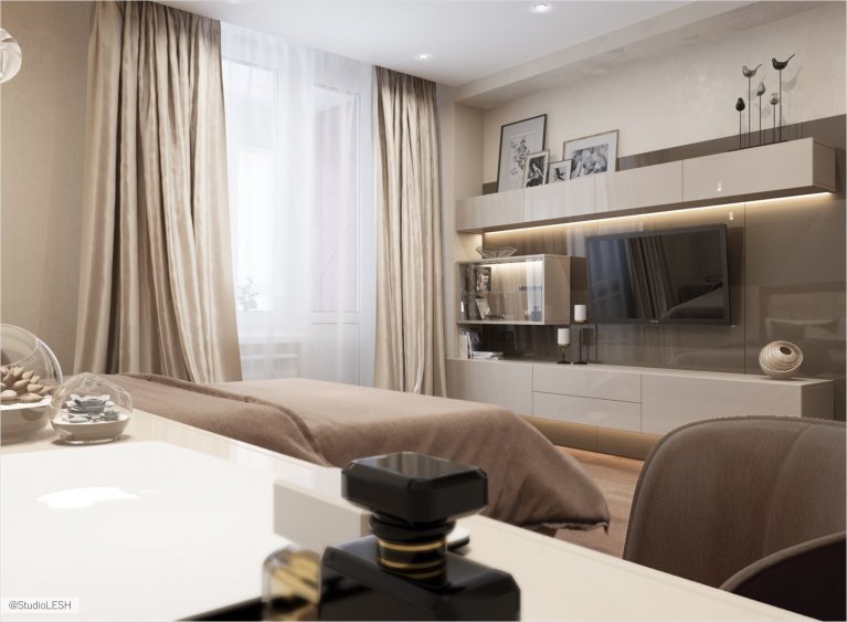 бежевая спальня