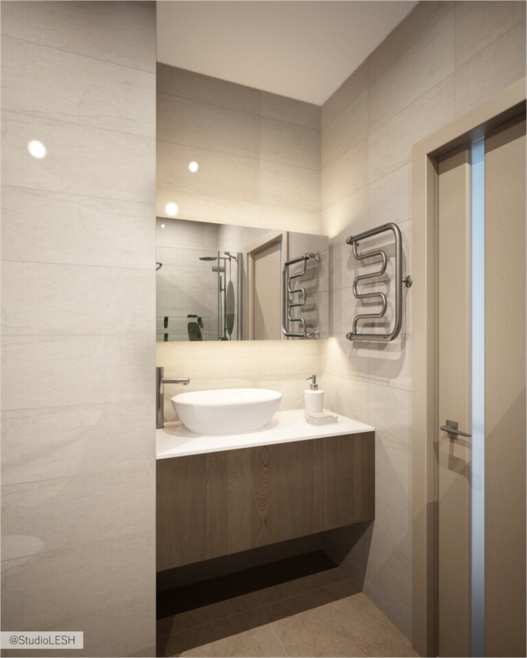 подвесная раковина в ванной