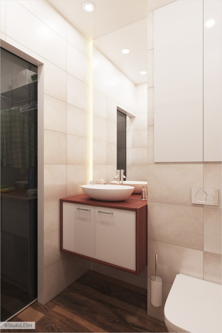 Бежевая ванная