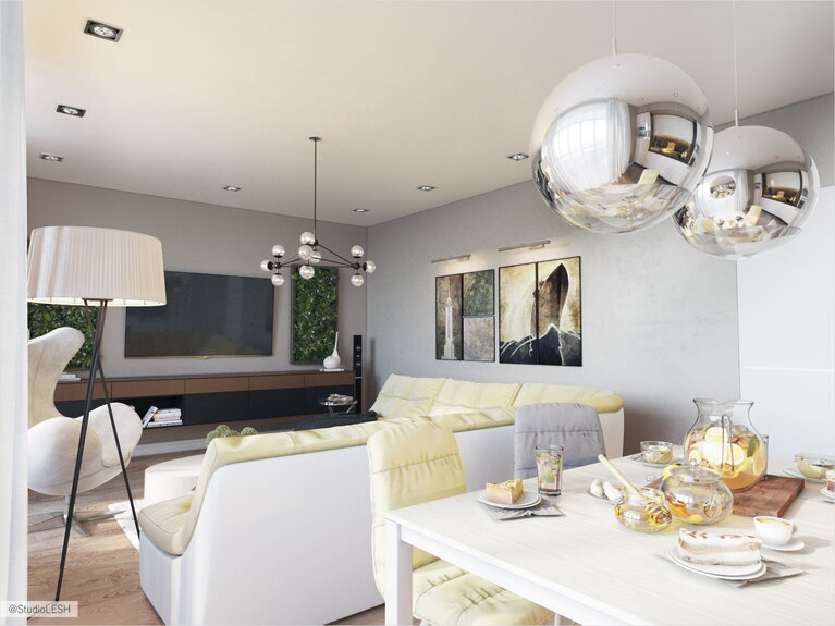 Кухня-гостиная в современном стиле