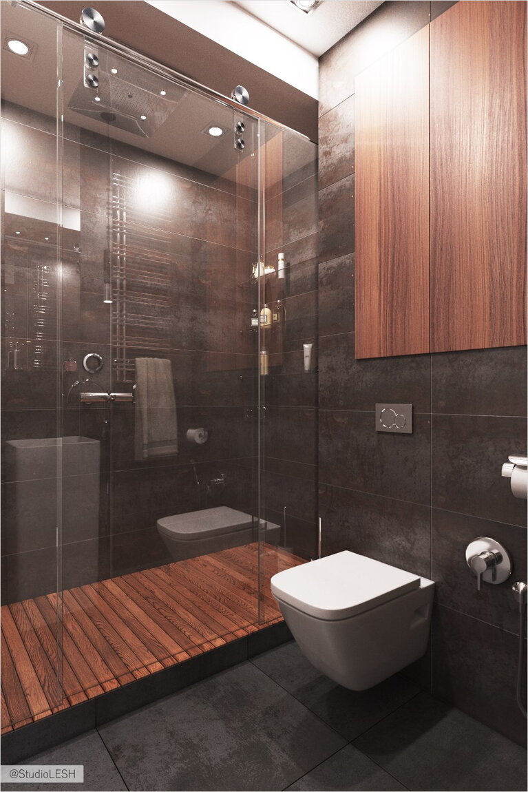 Душевая подвесной туалет