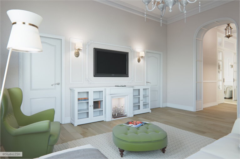 Гостиная каминный портал