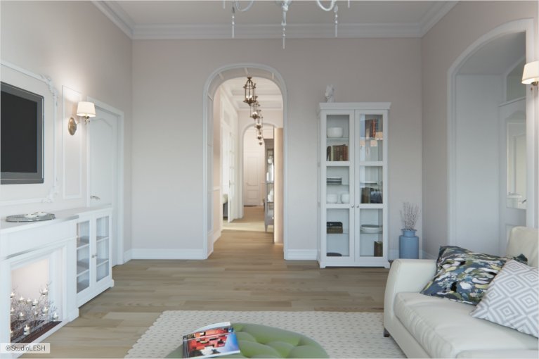 Гостиная арка в коридор