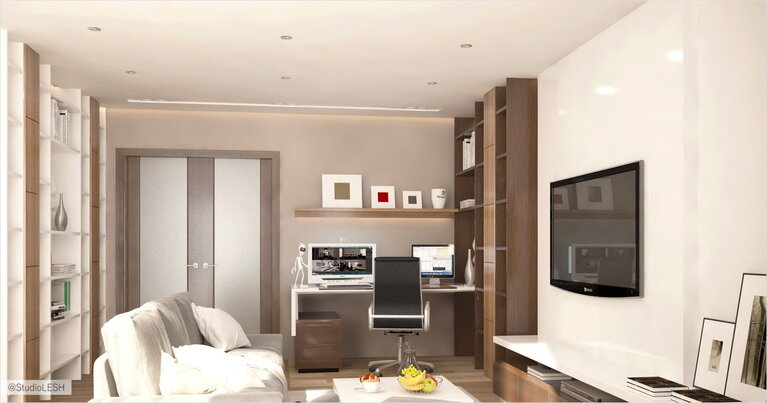 Гостиная рабочая зона