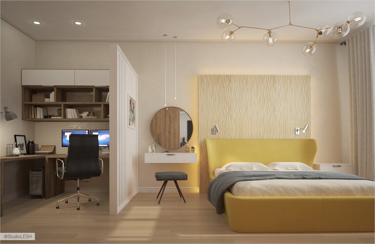 Спальня в стиле контемпорари