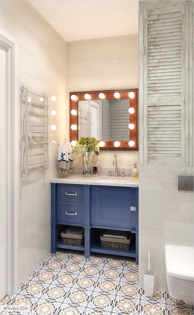 Ванная зеркало с лампочками