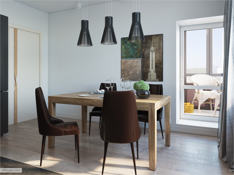 Кухня-столовая обеденный стол