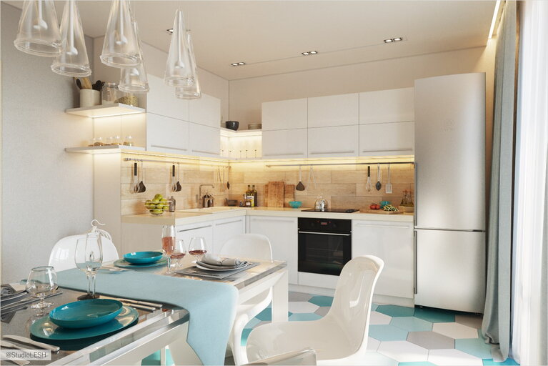 Светлая кухня в современном стиле