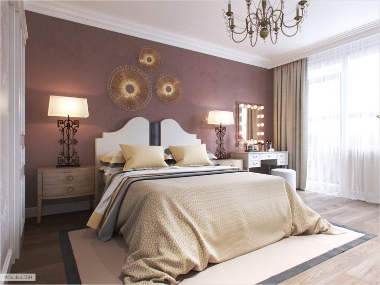 Спальня акцентная стена