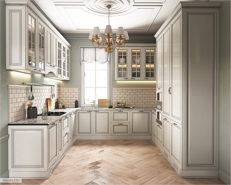 Дизайн-проект кухни в классическом стиле 