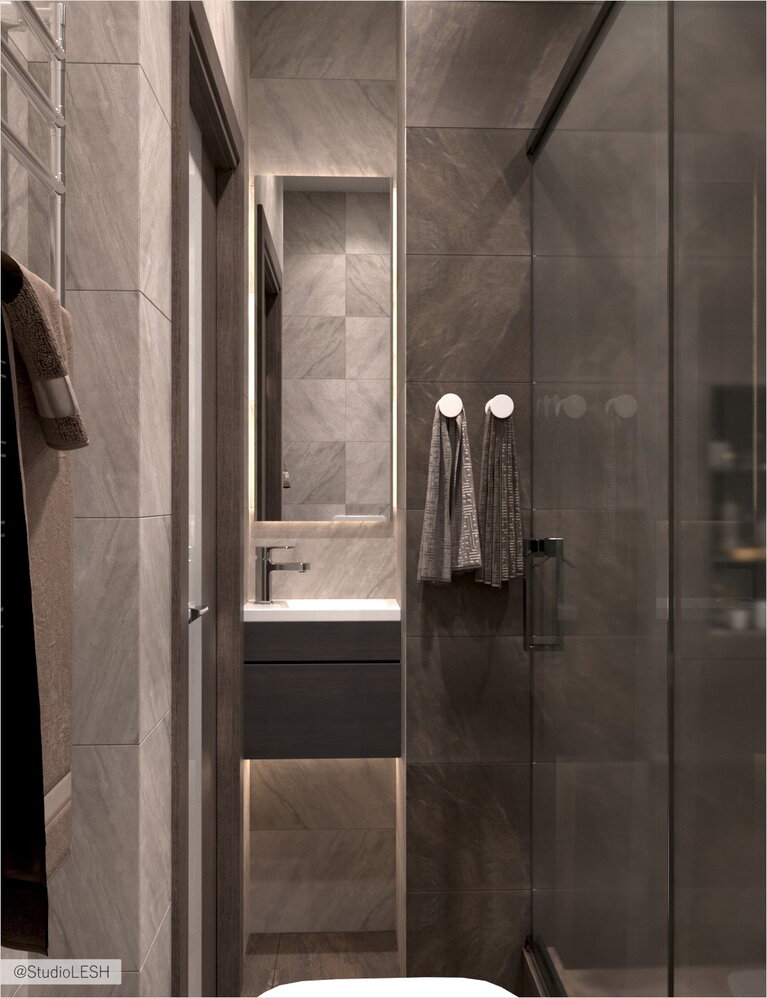 Санузел в темных цветах