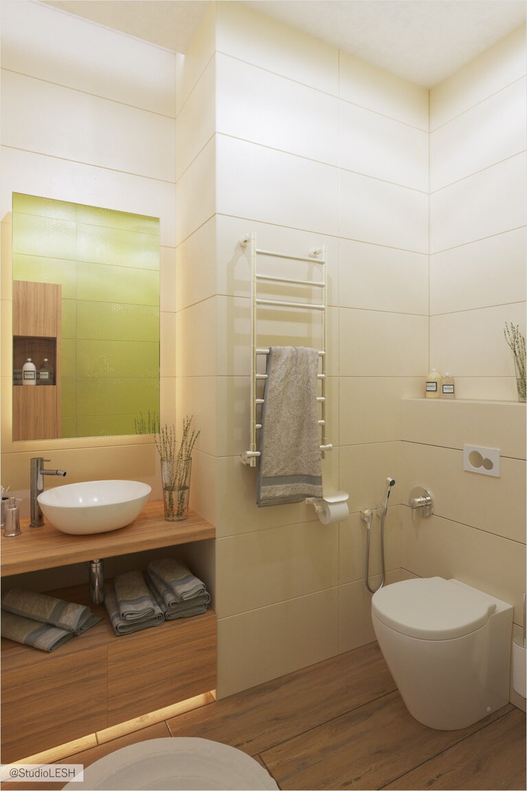 Ванна с элементами эко стиля