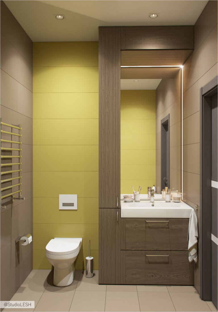 Желтая ванная комната