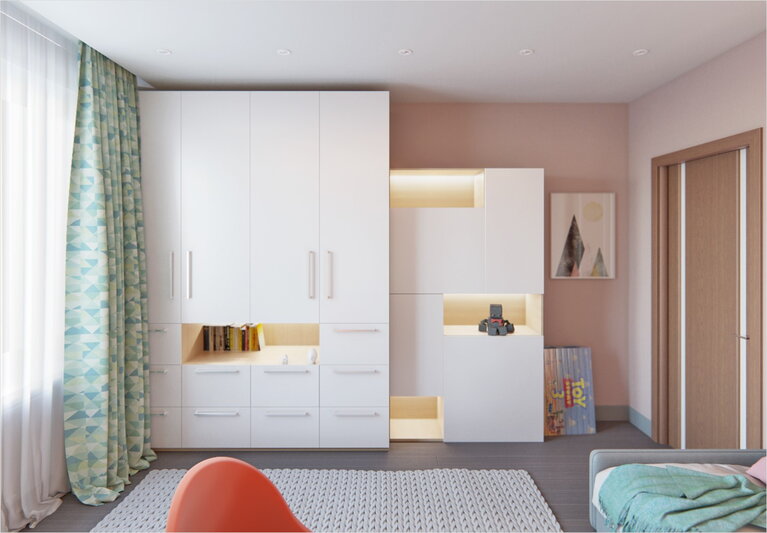 Белые шкафы в детской