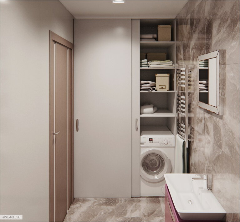 Санузел со шкафом-купе