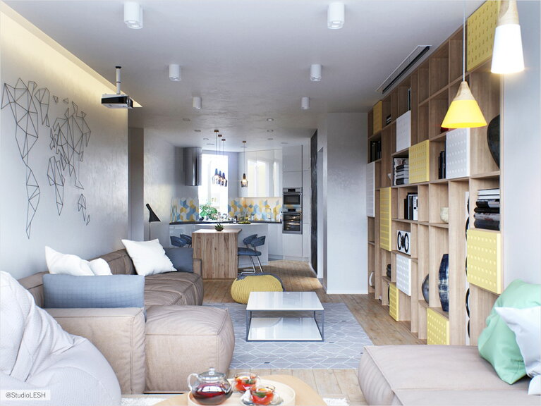 Просторная кухня-гостиная