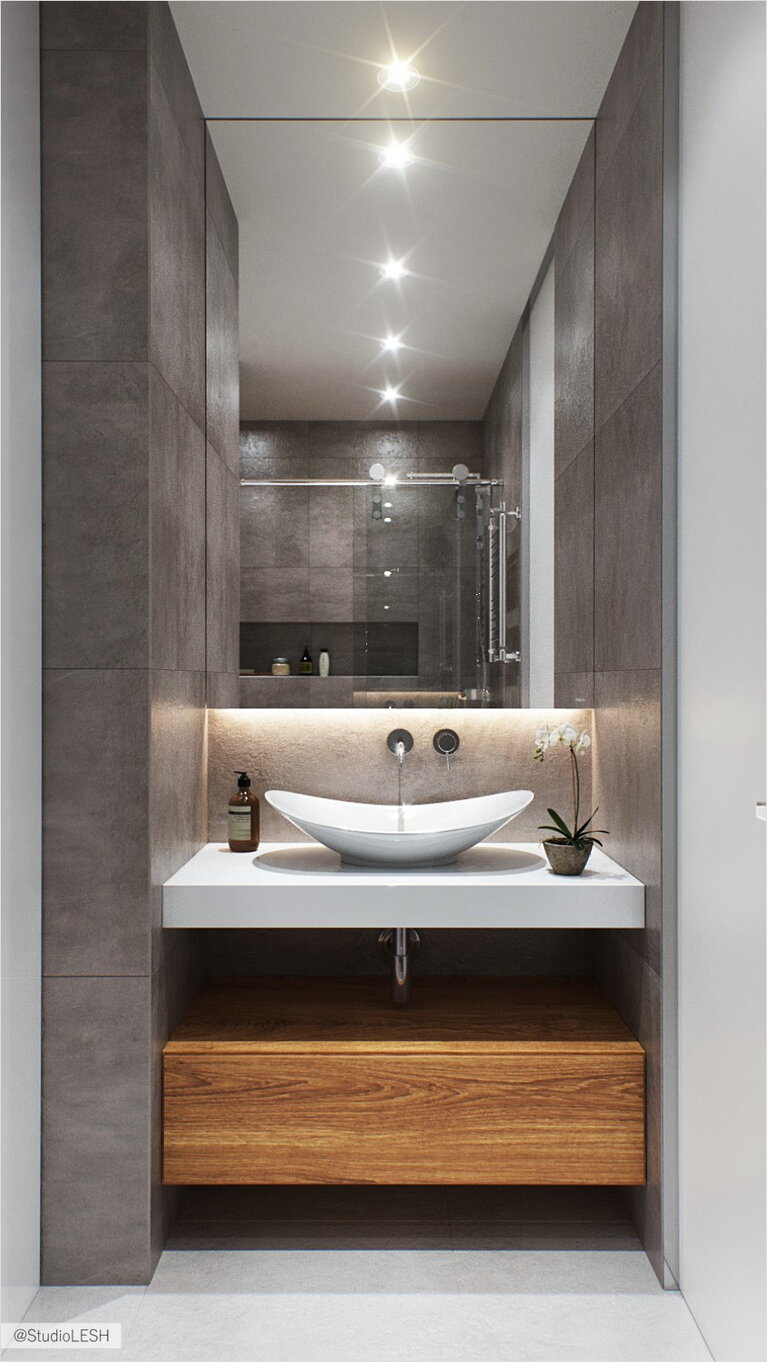 Темная ванная