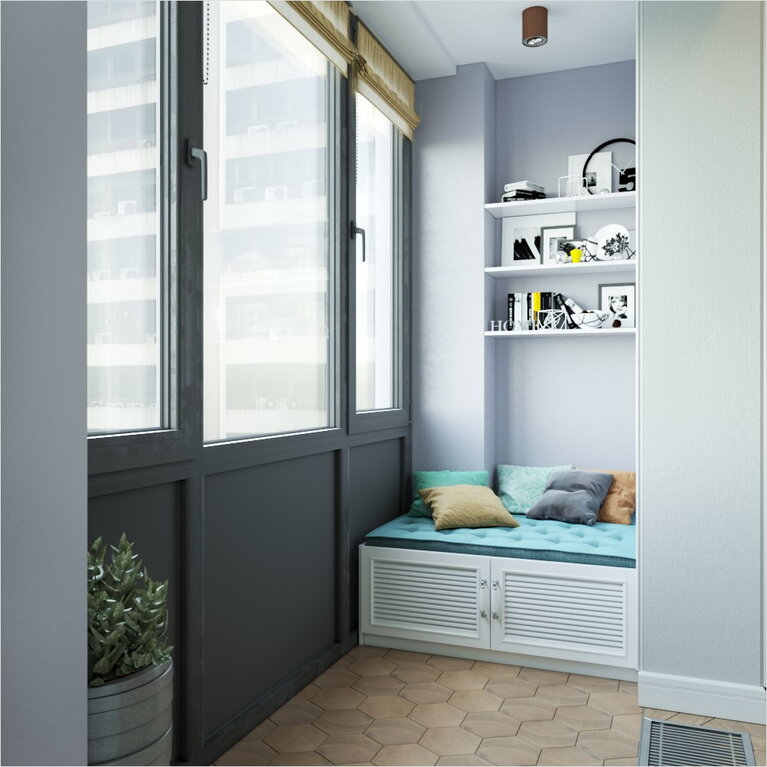 Зона отдыха на балконе