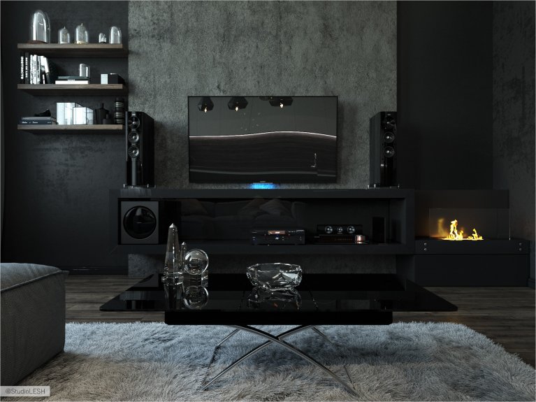 Гостиная в темных цветах