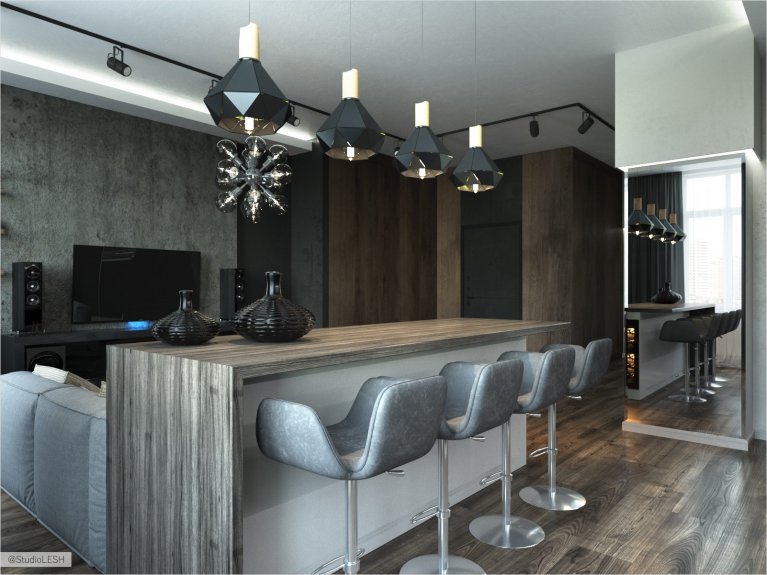 Барная стойка в интерьере