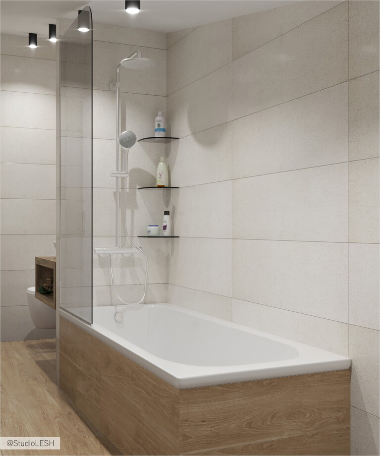 Дизайн интерьера ванной на мансарде