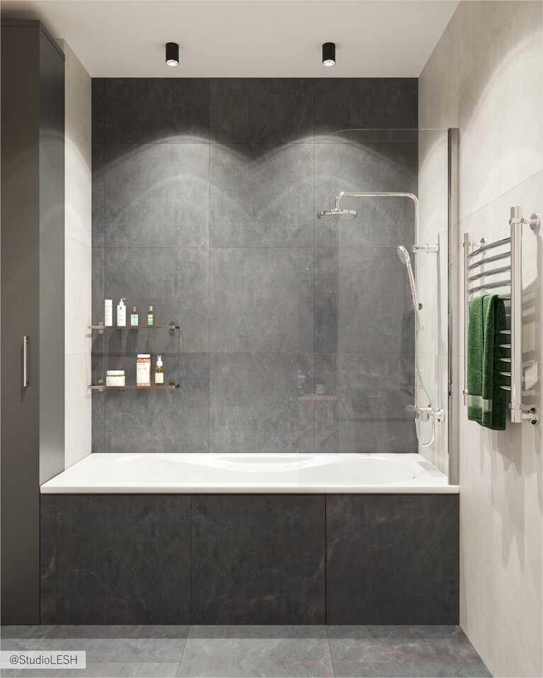 Темная ванная комната