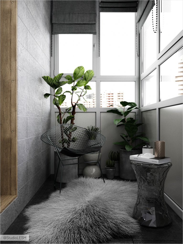 Зона отдыха на балконе