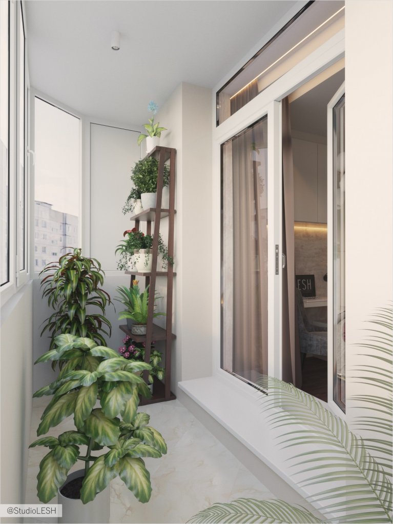 Кирпич на балконе