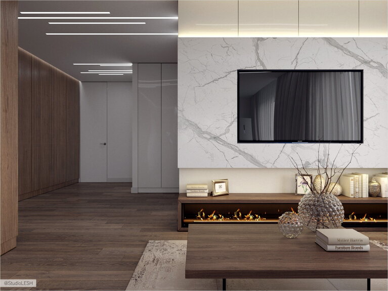 Большой биокамин в квартире