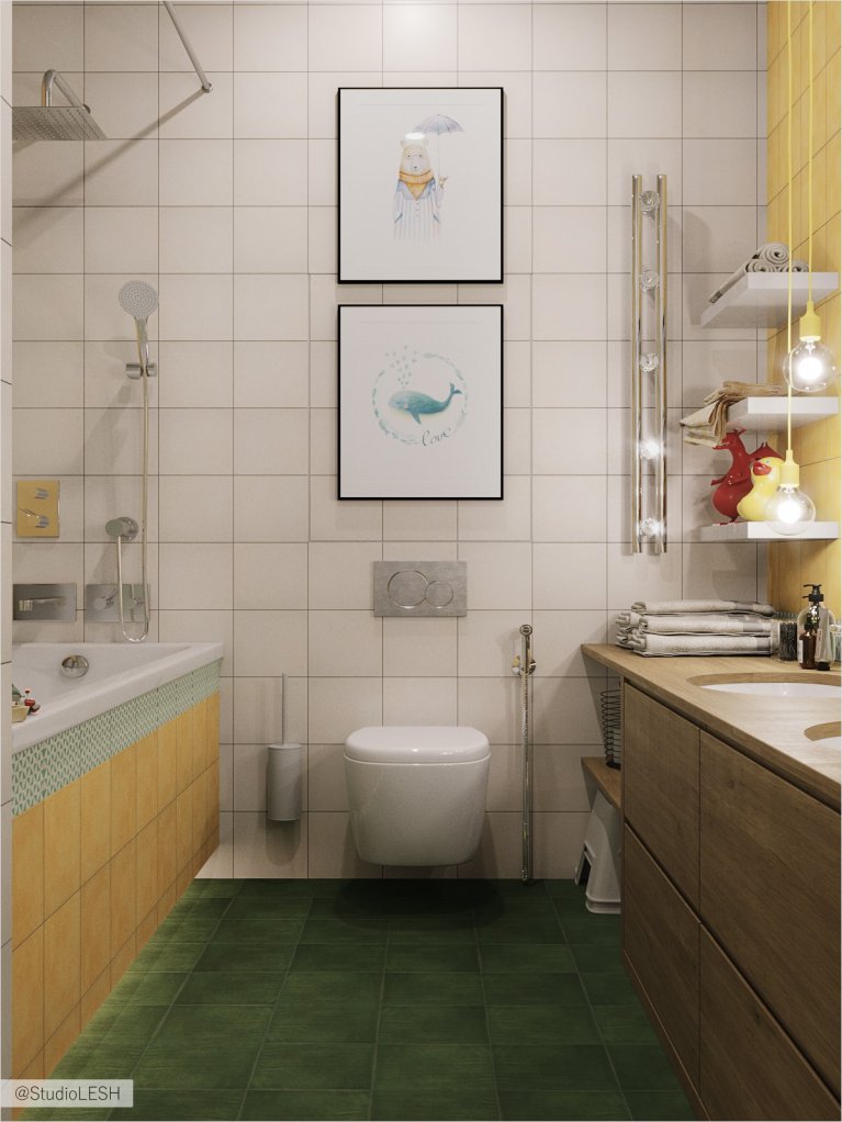 Светлая ванная комната