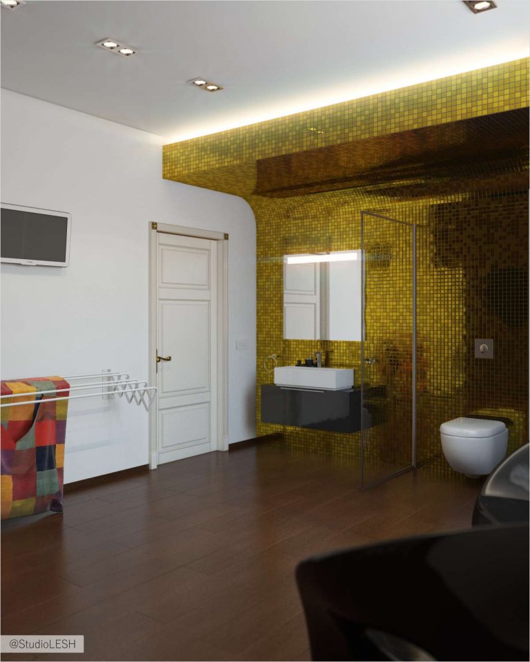 Дизайн интерьера ванной комнаты в загородном доме