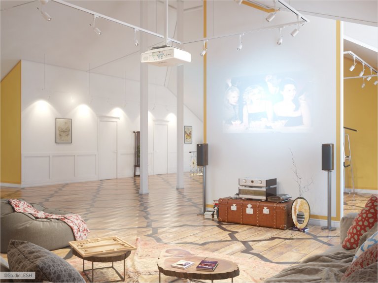 Дизайн интерьера кинозала в загородном доме