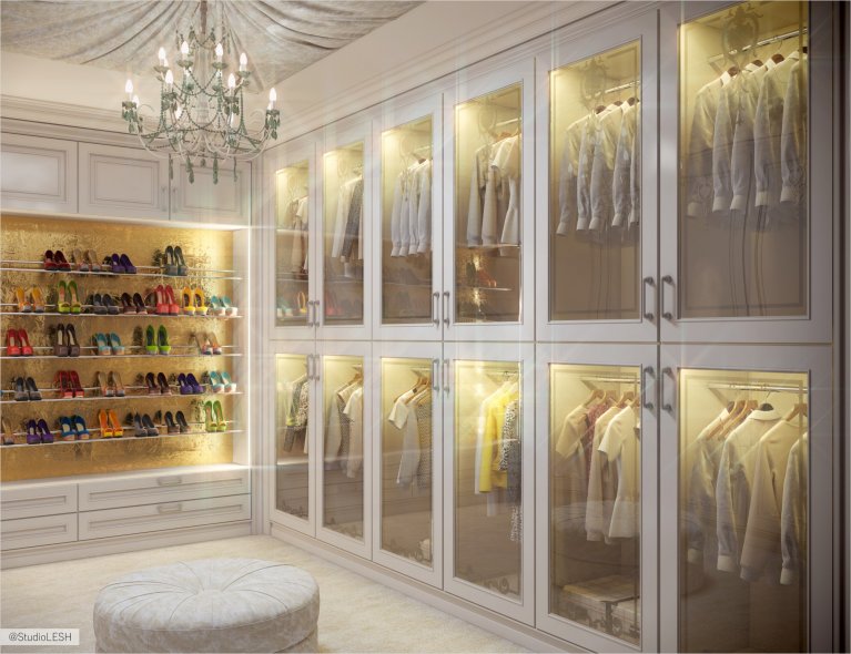 Дизайн проект гардероба в загородном доме