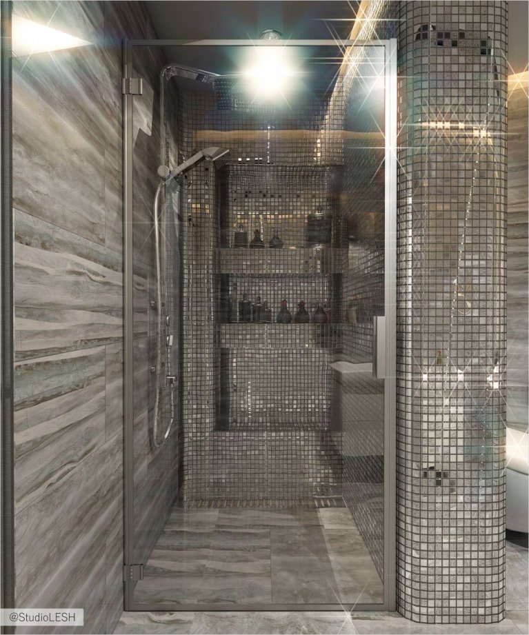 Дизайн интерьера душевой
