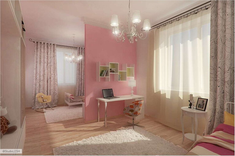 Дизайн интерьера детской комнаты для девочки 