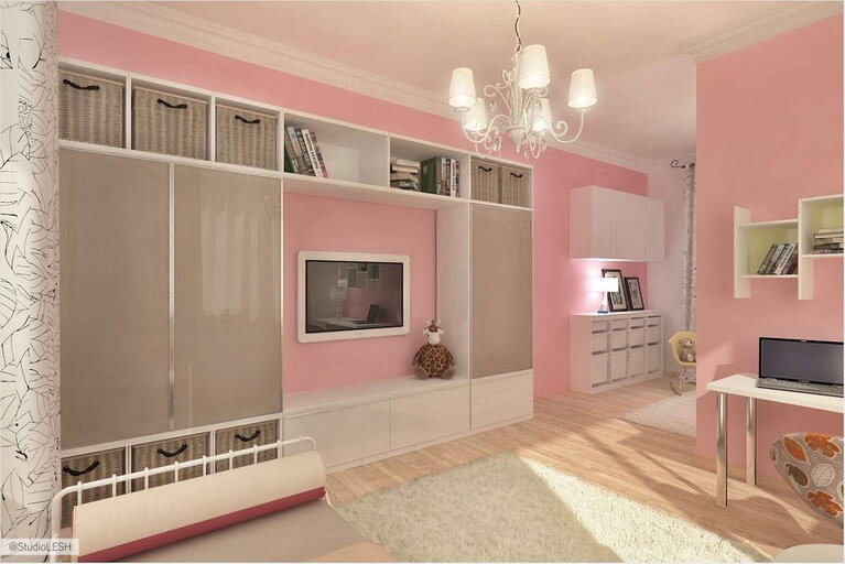 Дизайн интерьера детской комнаты для девочки 