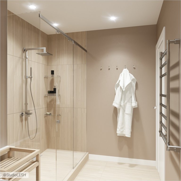 дизайн проект ванной комнаты, душевая кабинка 