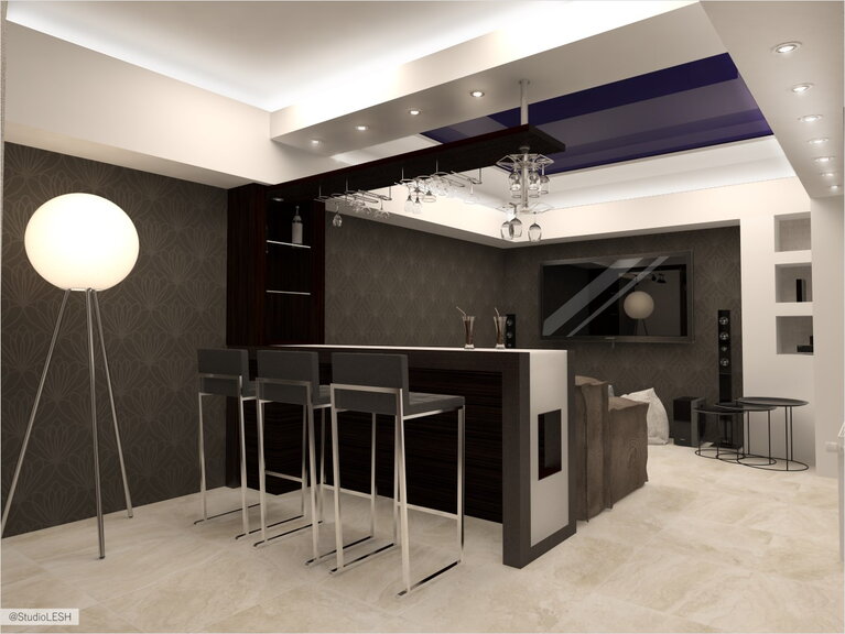 Барная стойка, домашний кинотеатр 