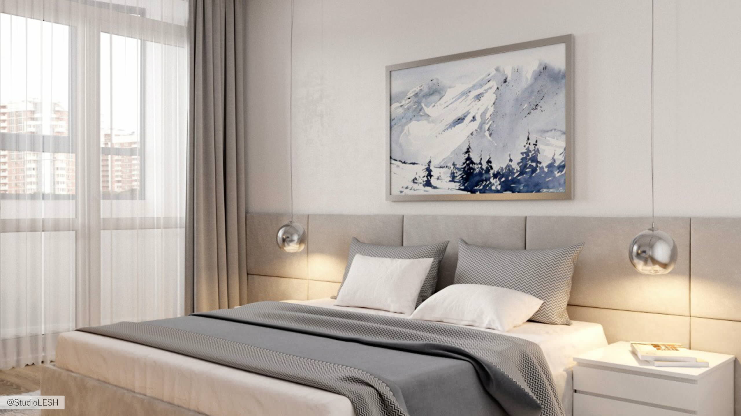 Render Дизайн проект спальни в современном стиле